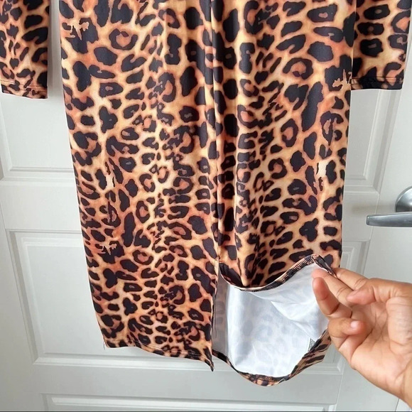 CBR ANINAL PRINT LEOPARD LONG  DRESS MAXI Y2K DRESS SIZE M - Picture 2 of 13